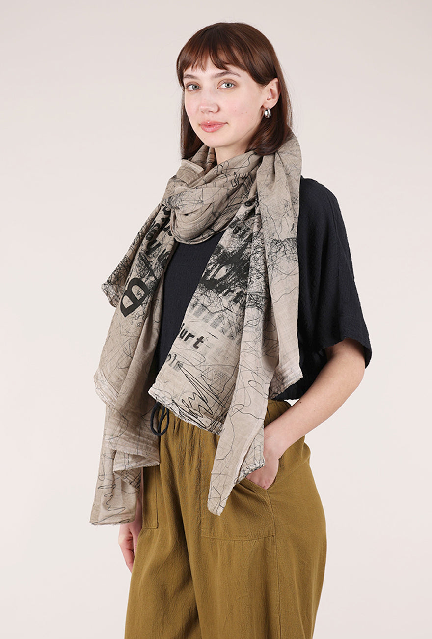 Studio B3 Avisto Scarf, Sand All Over Print 