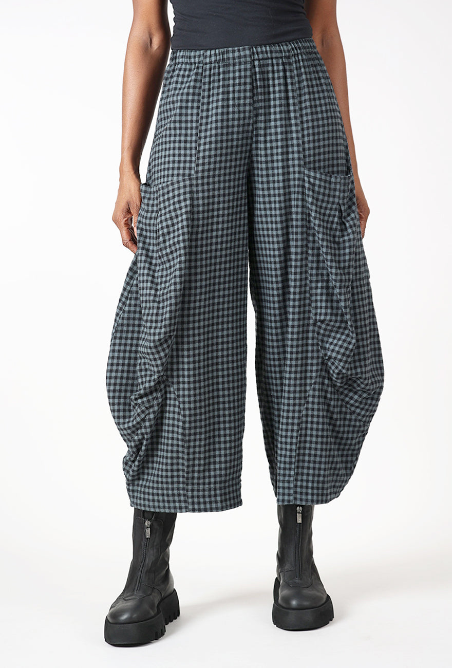 Eleven Stitch Check Double-Pocket Pant, Dusty Blue 