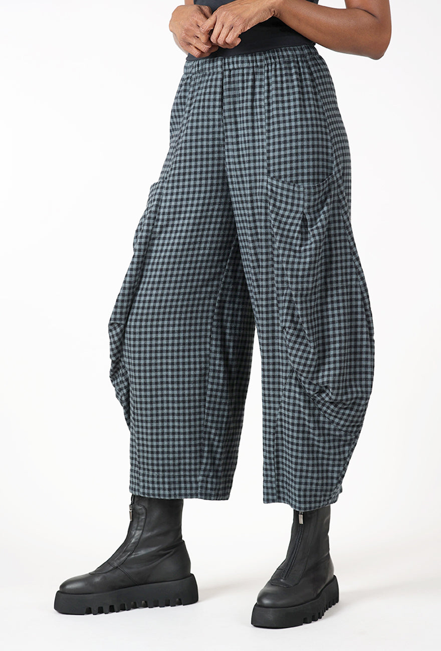 Eleven Stitch Check Double-Pocket Pant, Dusty Blue 
