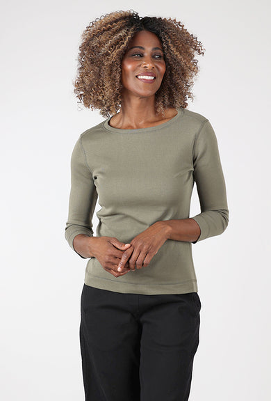By Basics Organic Cotton Boatneck Tee, Capers 