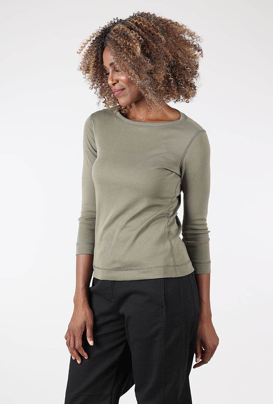 Organic Cotton Boatneck Tee, Capers