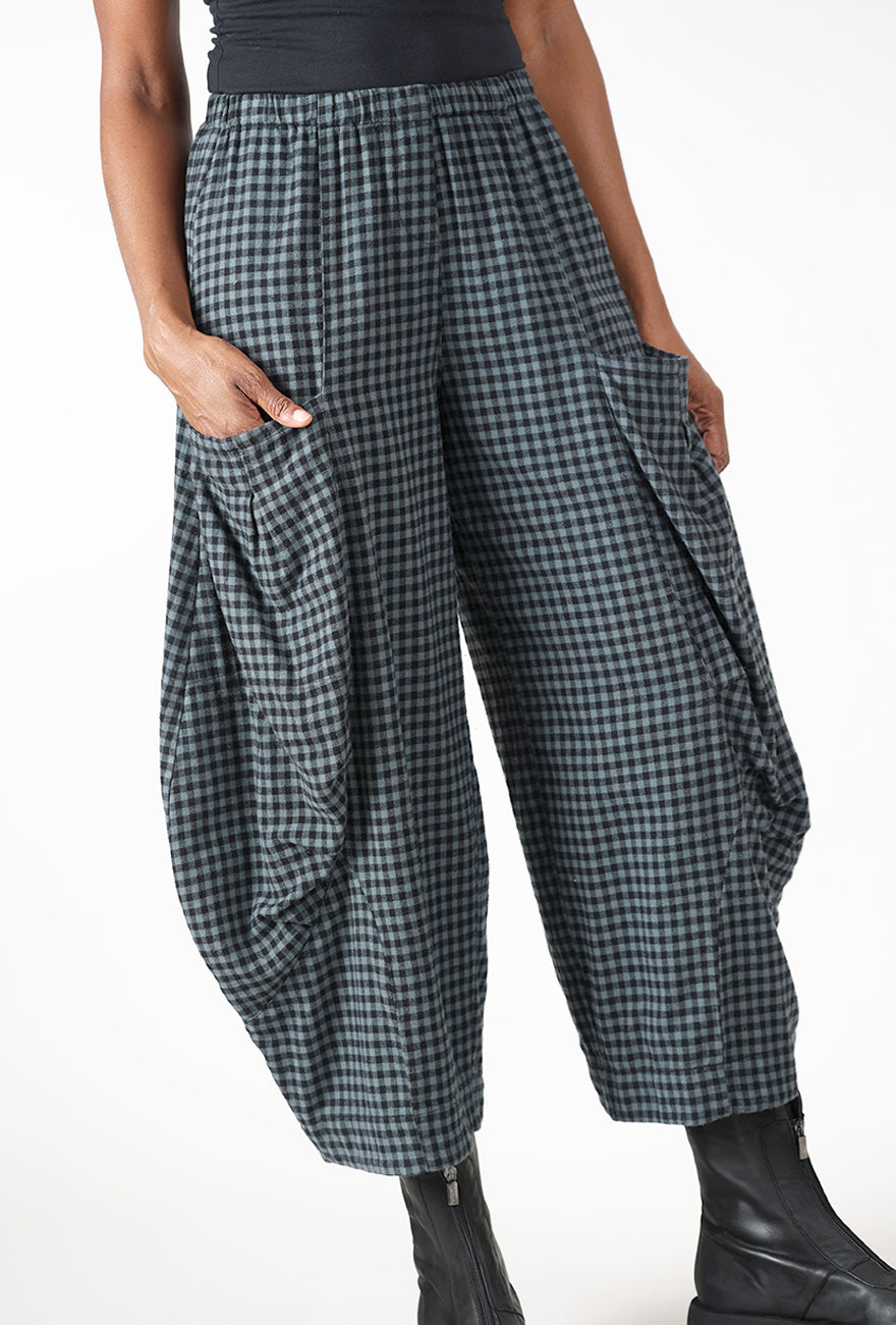 Eleven Stitch Check Double-Pocket Pant, Dusty Blue 