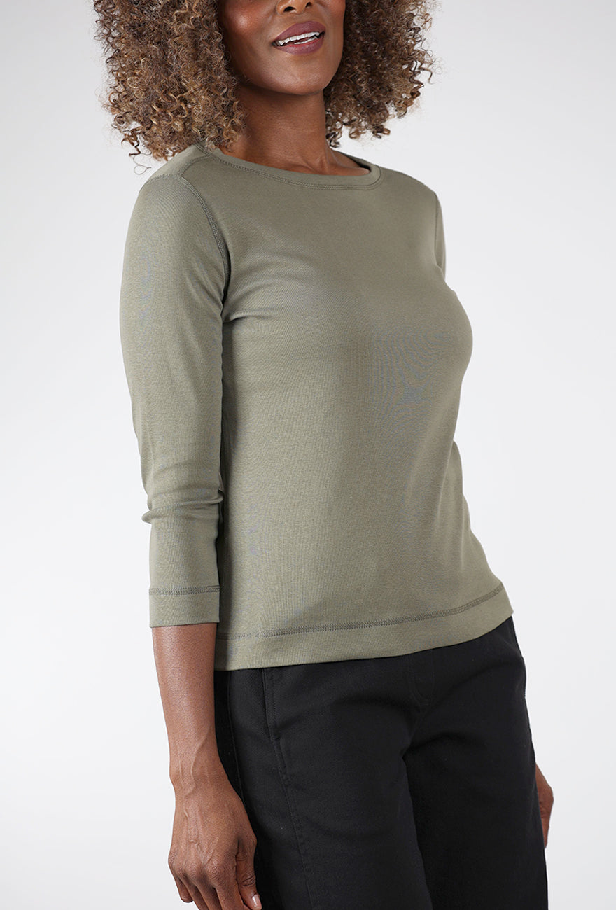 Organic Cotton Boatneck Tee, Capers