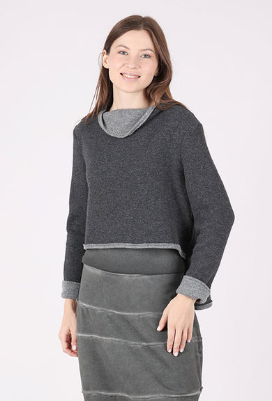 Kedziorek Boiled Wool Cropped Pullover, Gray 