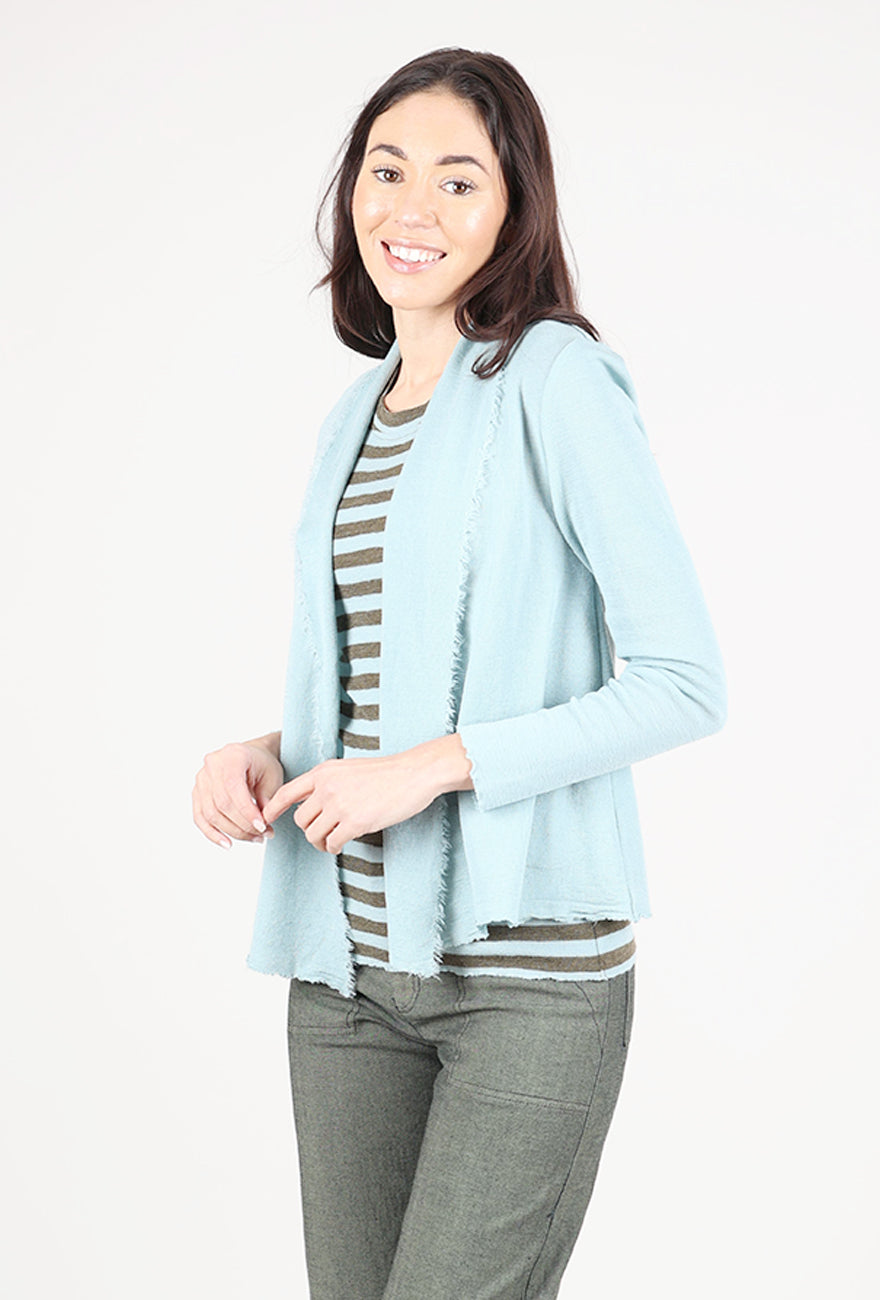 By Basics Raw Edge Short Cardie, Seafoam Green 