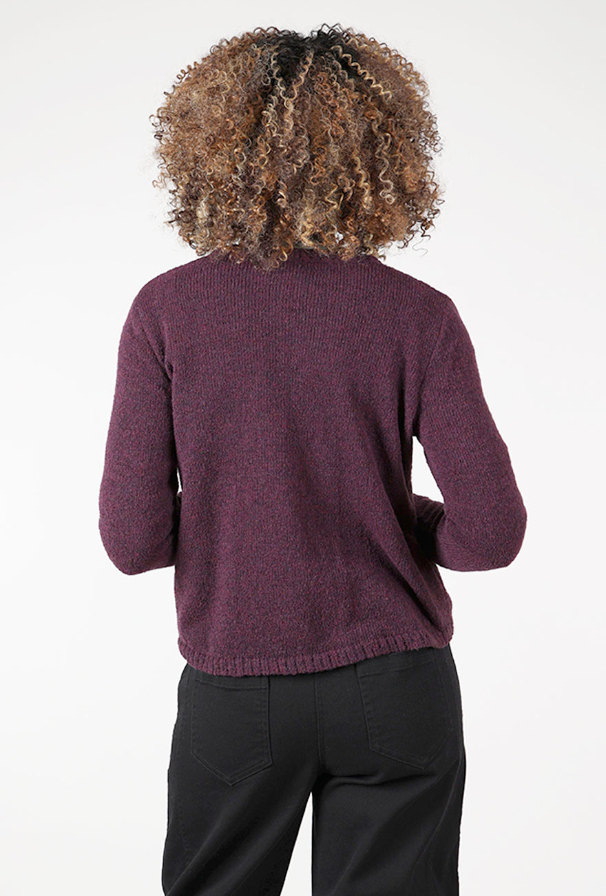 Winsome Buttons Cardie, Plum Angle 3