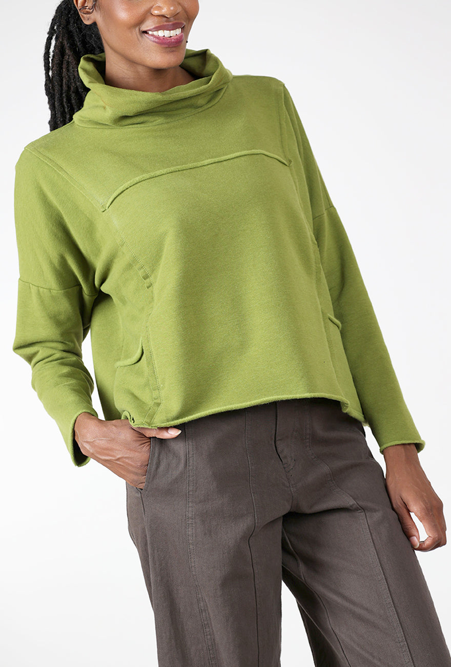 Dimensional Seam Sweatshirt, Pistachio Angle 4