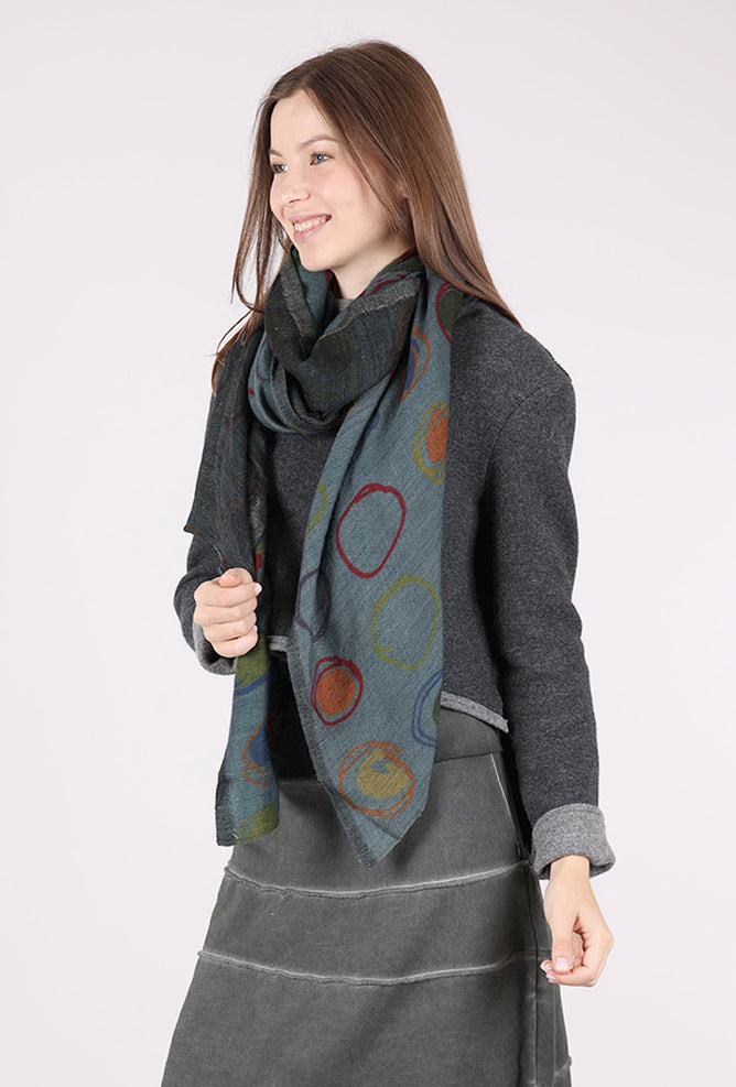 Neeru Kumar Dotty Fine Wool Scarf, Blue 