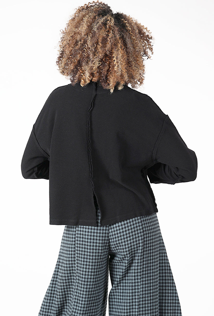Eleven Stitch Knitted Funnel Jacket, Black 