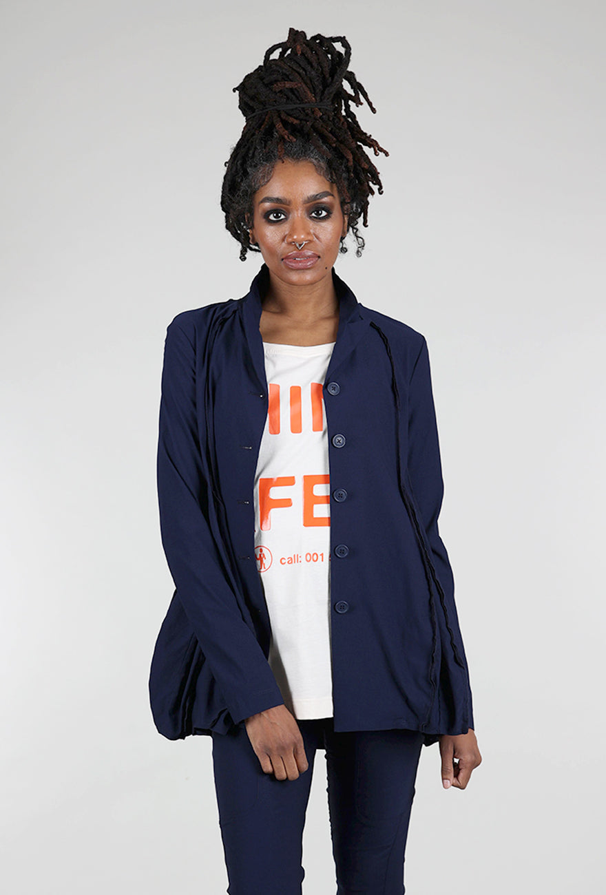 Rundholz Twill Tech Boyfriend Jacket, Navy 