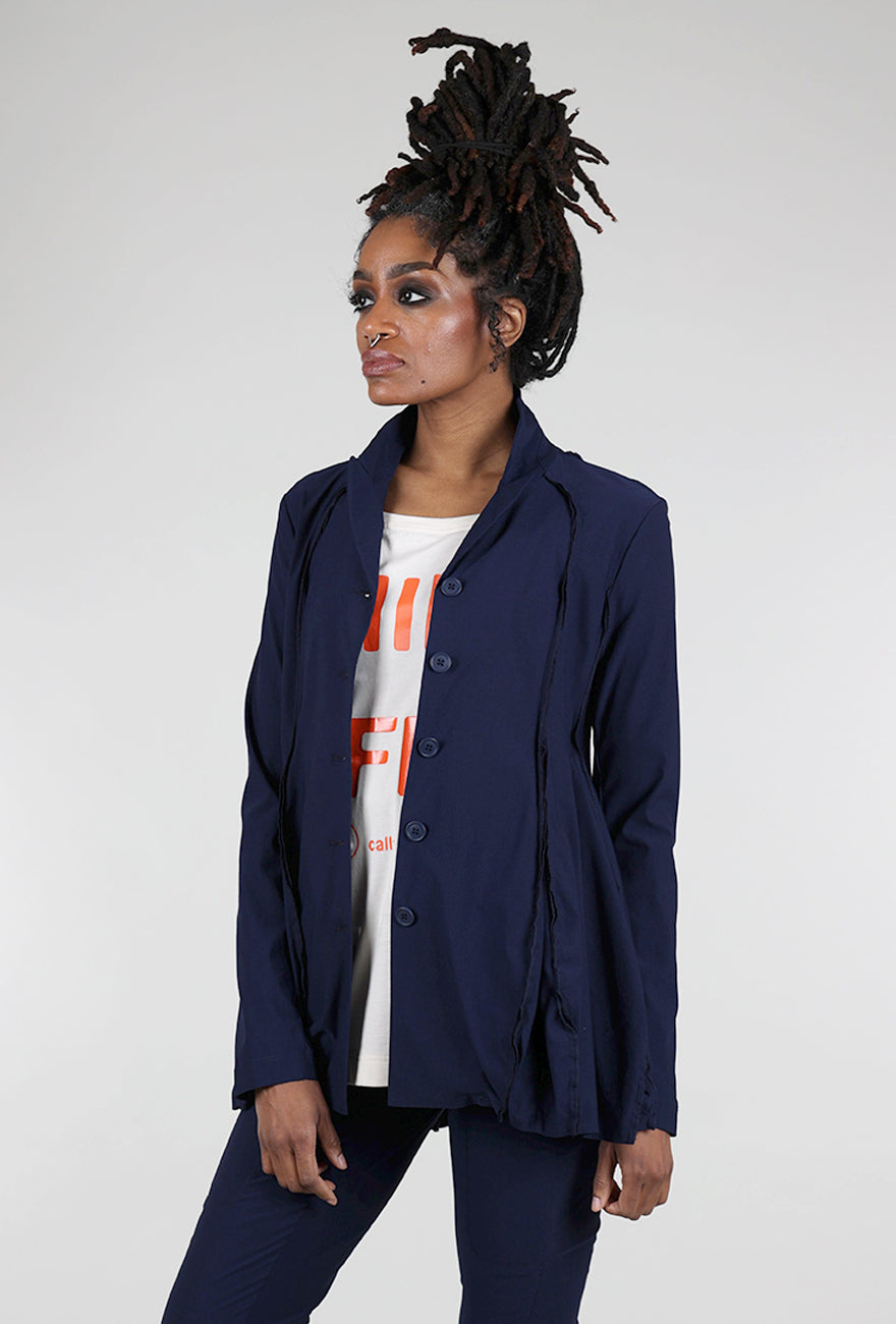 Rundholz Twill Tech Boyfriend Jacket, Navy 