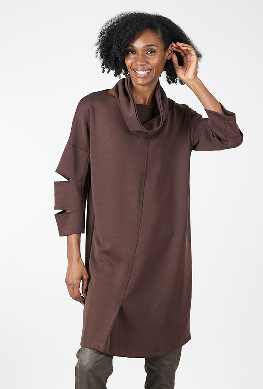 Ozai Cozy Cut Outs Dress, Brown 