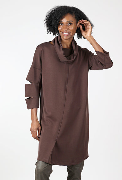 Ozai Cozy Cut Outs Dress, Brown 