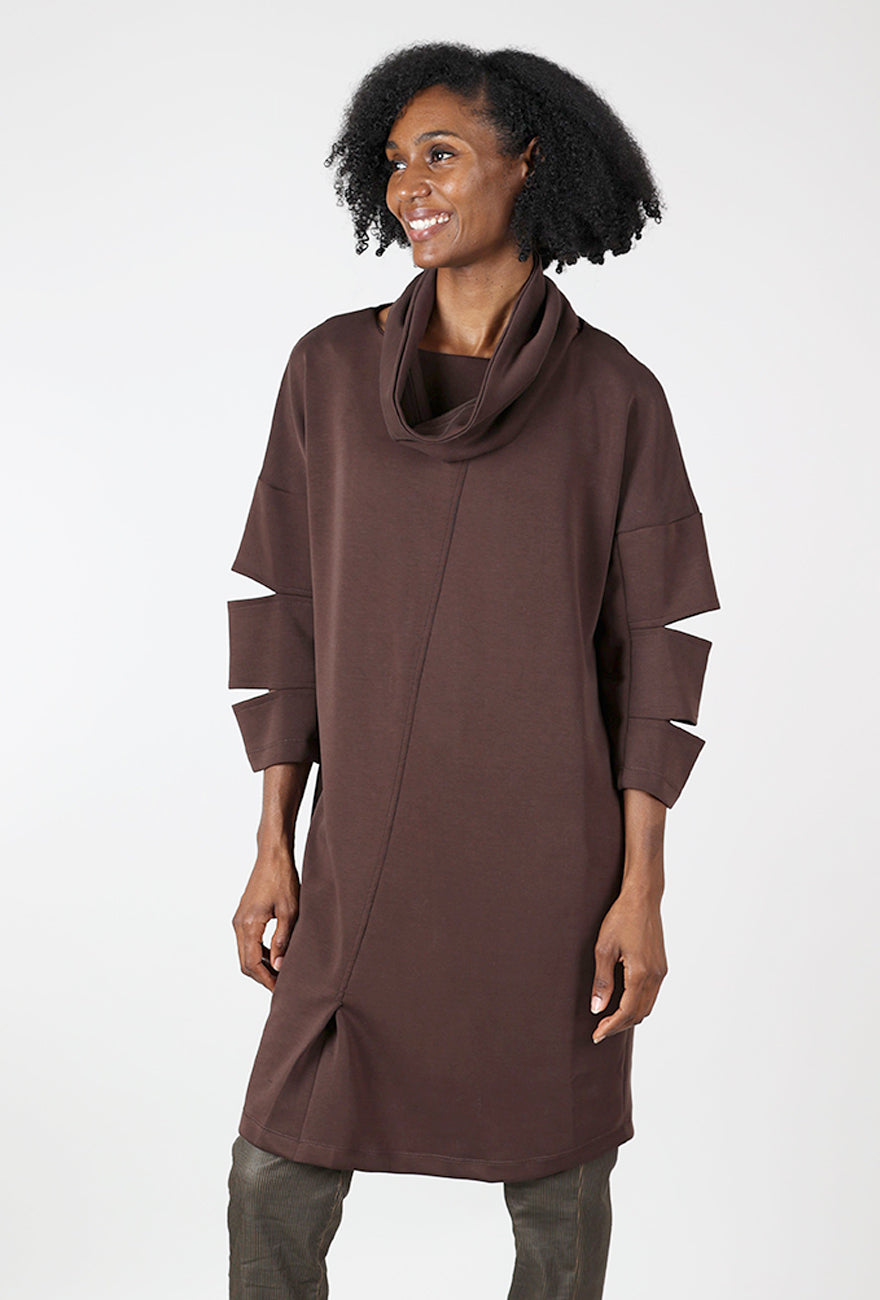 Ozai Cozy Cut Outs Dress, Brown 