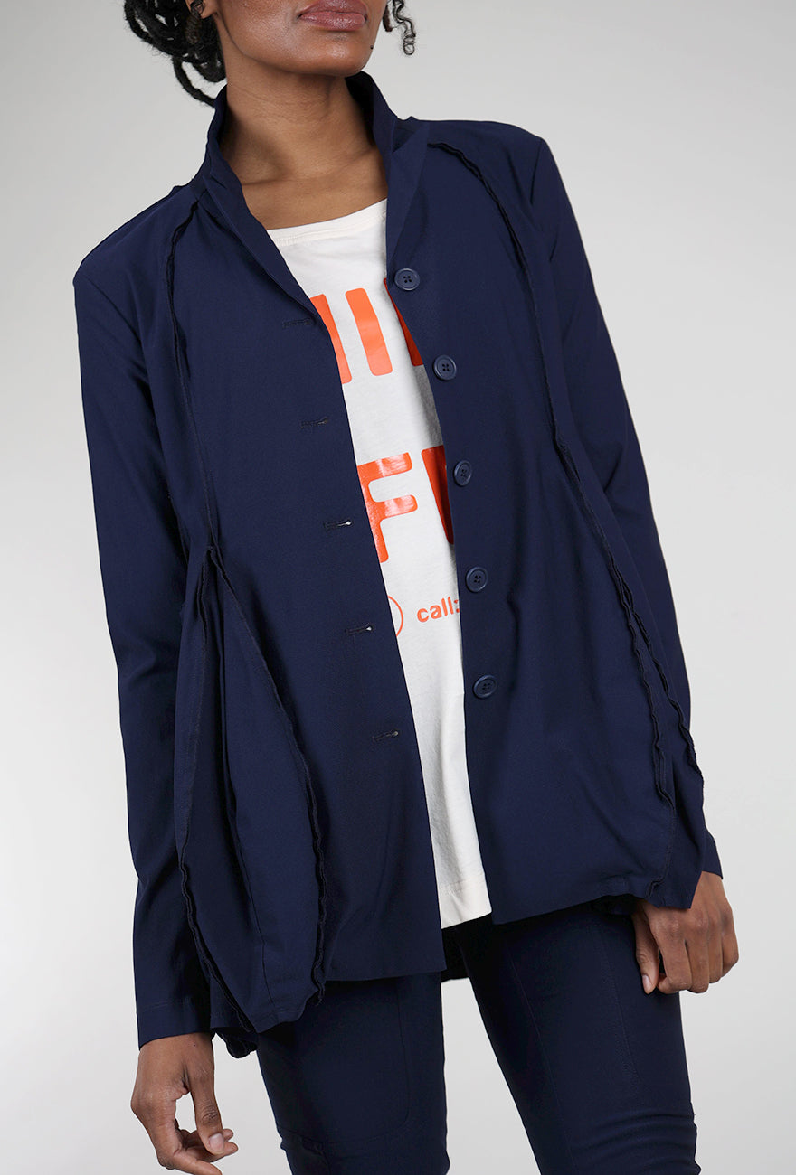 Rundholz Twill Tech Boyfriend Jacket, Navy 