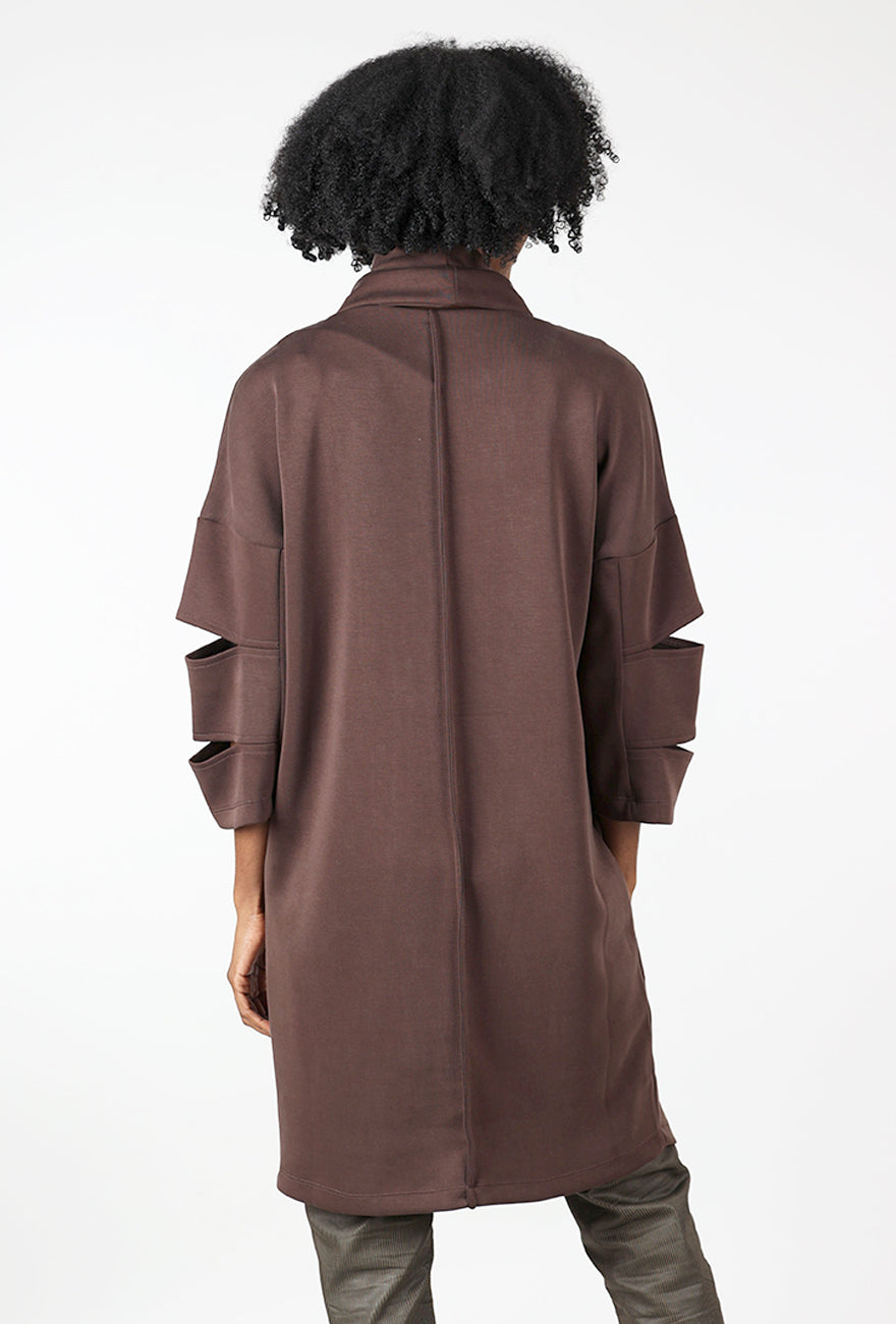 Ozai Cozy Cut Outs Dress, Brown 
