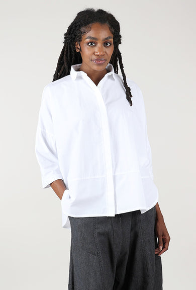 Lissie Poplin/Jersey Shirt, White