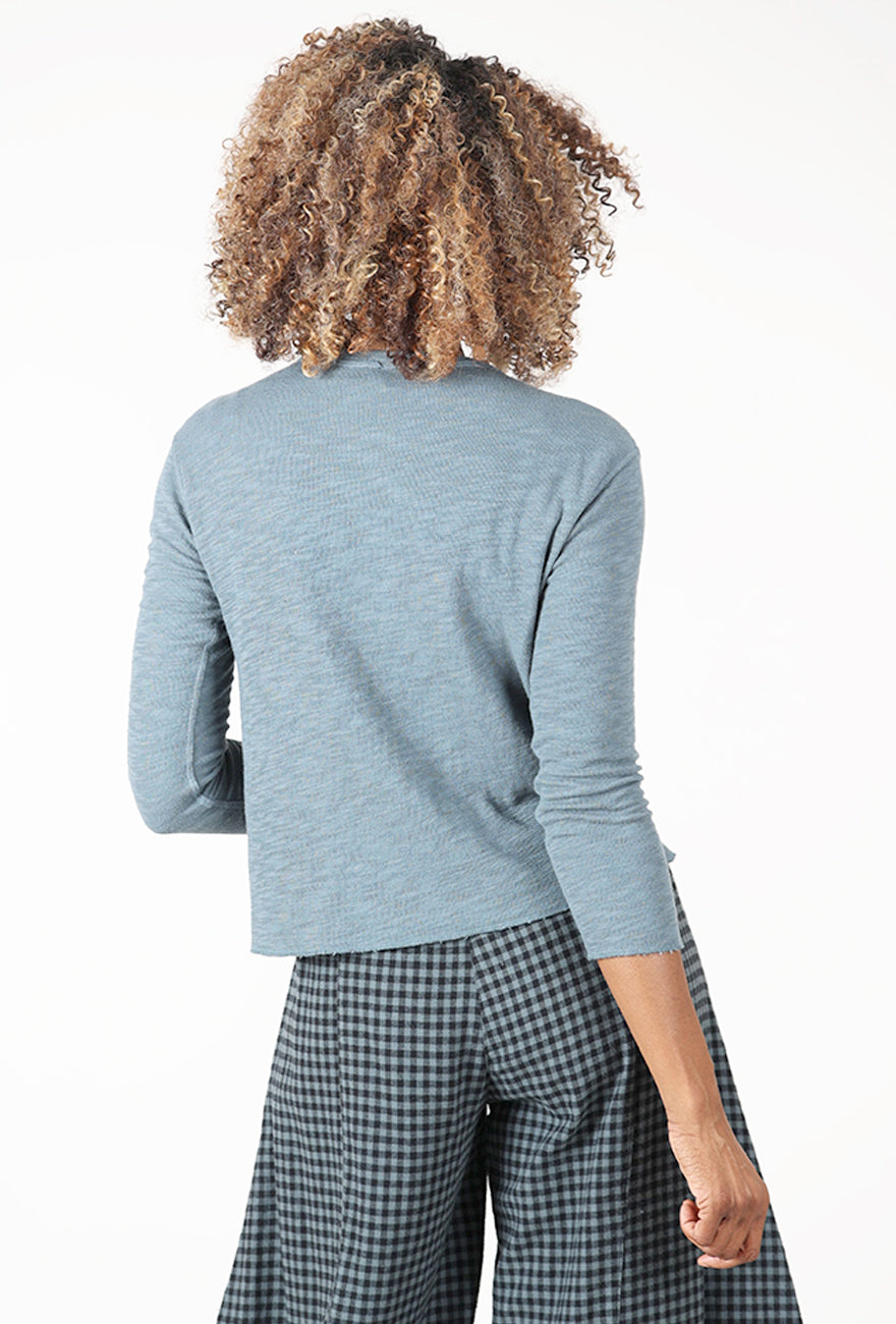 Eleven Stitch Double Face Trim Tee, Dusty Denim 