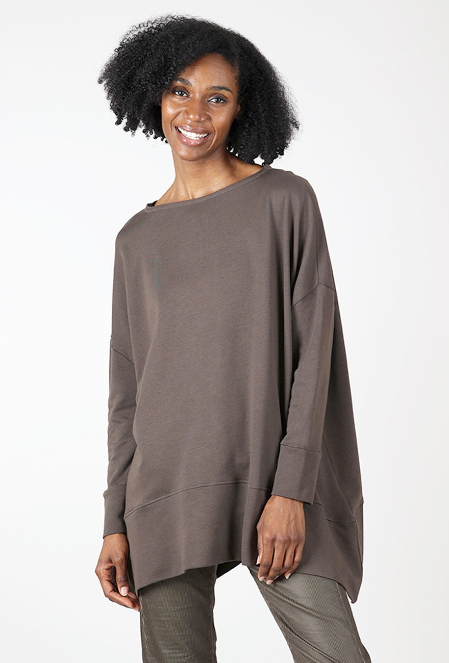 Olivette Oversized Fleece Top, Moro