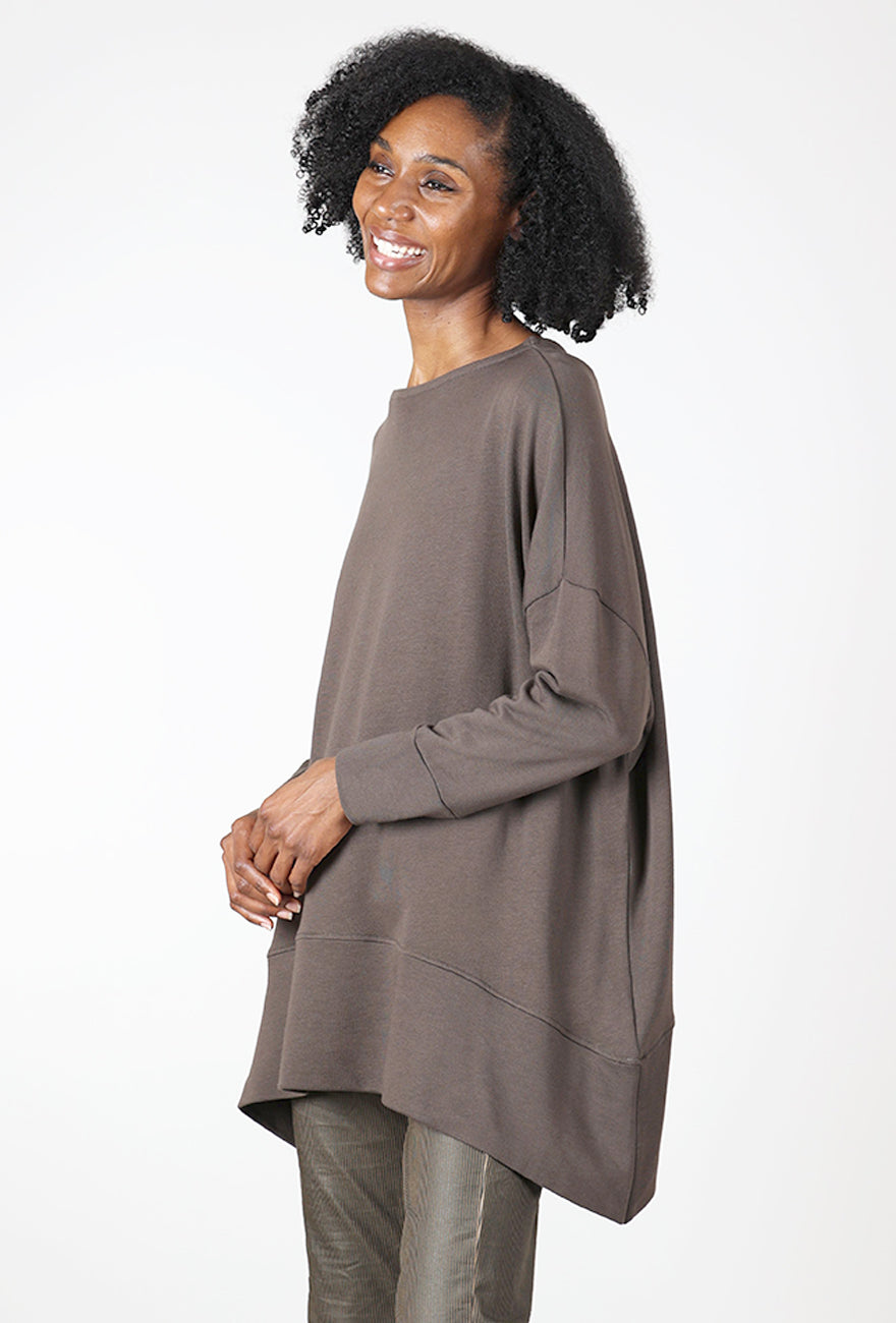 Olivette Oversized Fleece Top, Moro