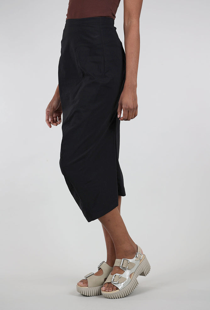 Rundholz Cotton Linen Twill Slim Skirt, Black 