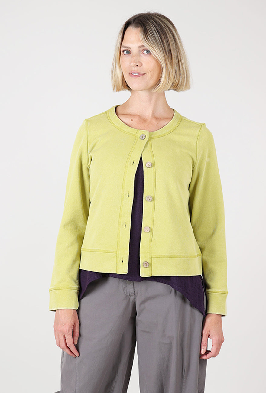 Colorwash Terry Crop Cardie, CItron