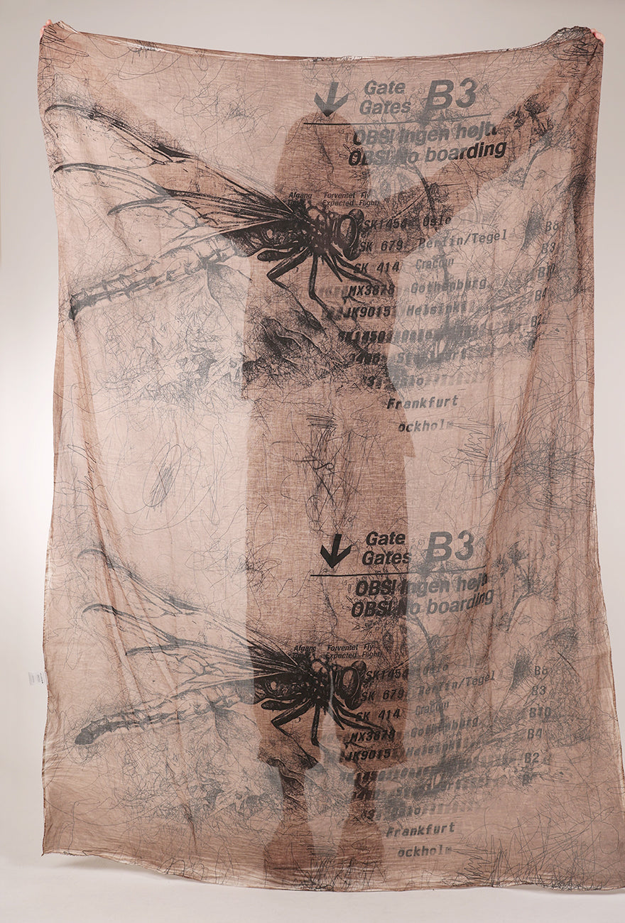 Studio B3 Avisto Scarf, Copper All Over Print 