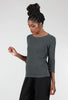 Cut Loose Marble Knit Boatneck Top, Myrtle 