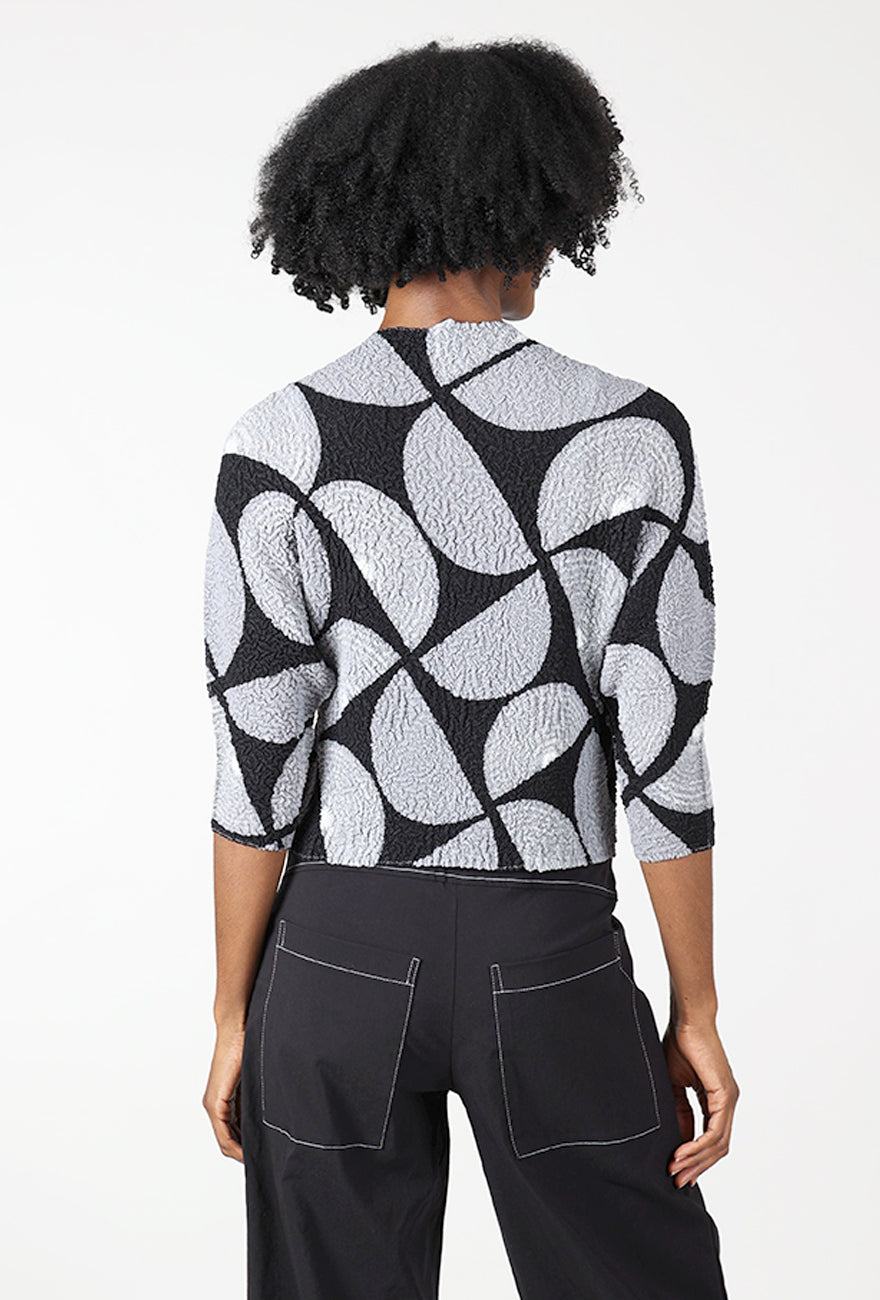 Dolman Crinkle Top, Gray/Black Angle 3