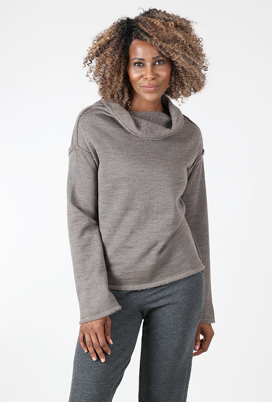 By Basics Reversible Brushed Wool Pullover, Earth Melange 