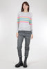 Pure Amici Rainbow Stripe Cashmere Sweater, Tin/Multi 