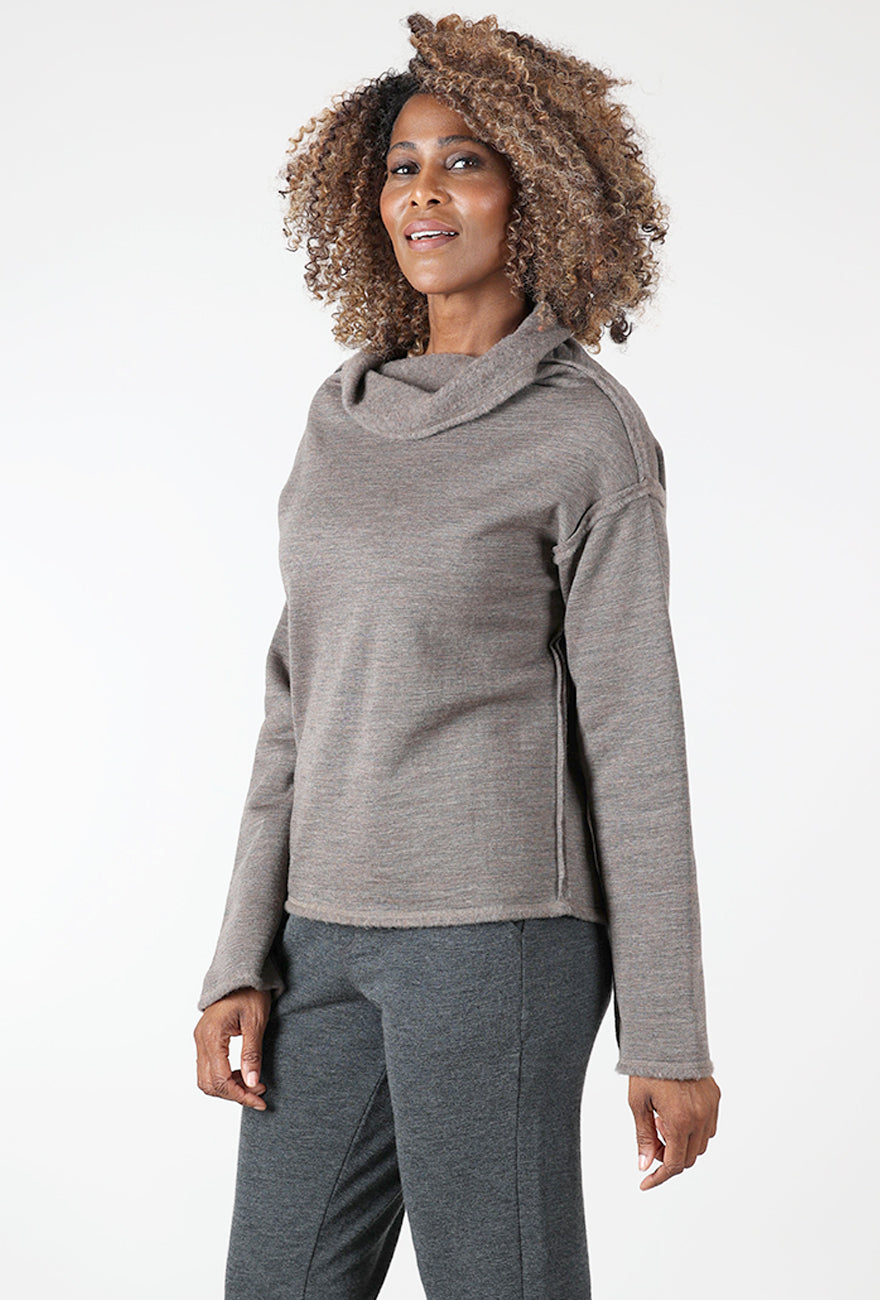 By Basics Reversible Brushed Wool Pullover, Earth Melange 