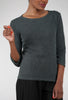 Cut Loose Marble Knit Boatneck Top, Myrtle 