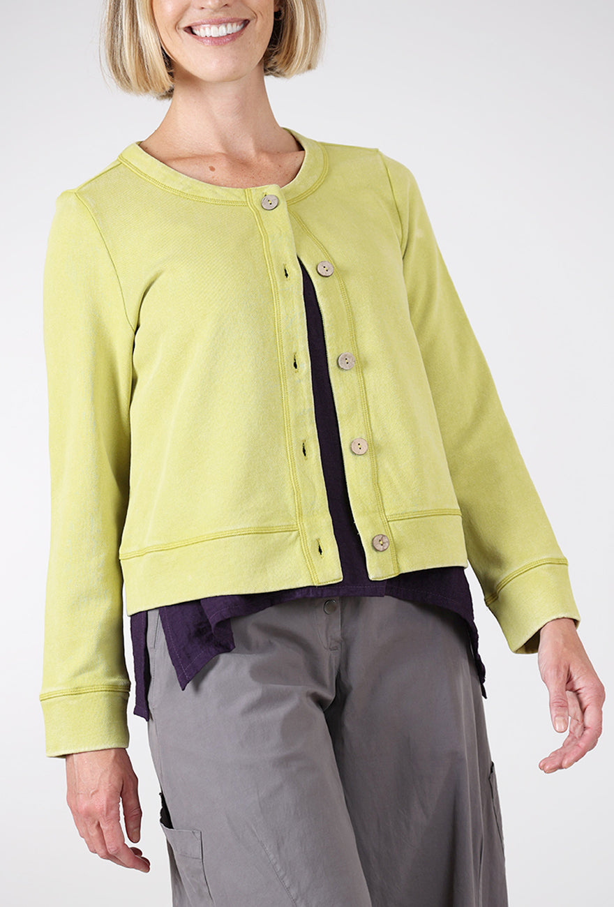 Colorwash Terry Crop Cardie, CItron