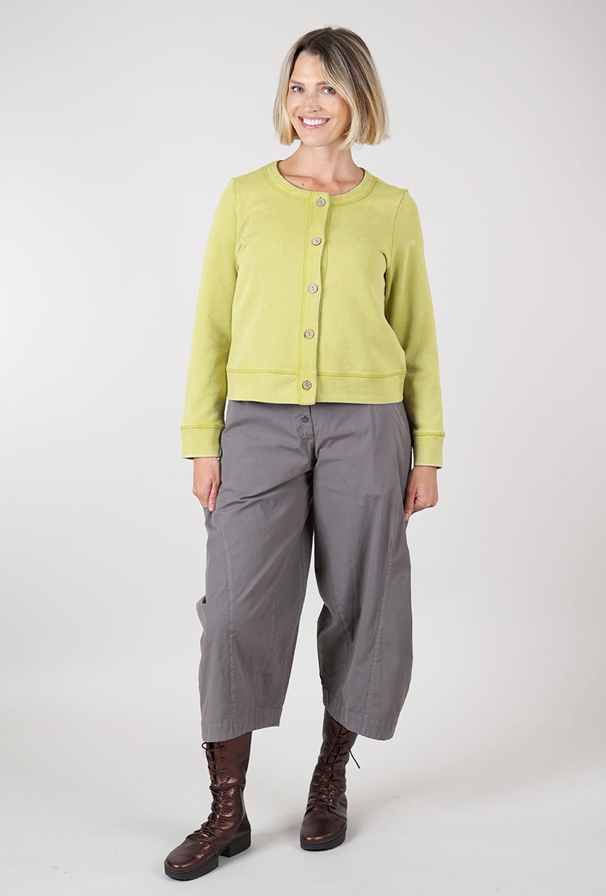 Colorwash Terry Crop Cardie, CItron Angle 5