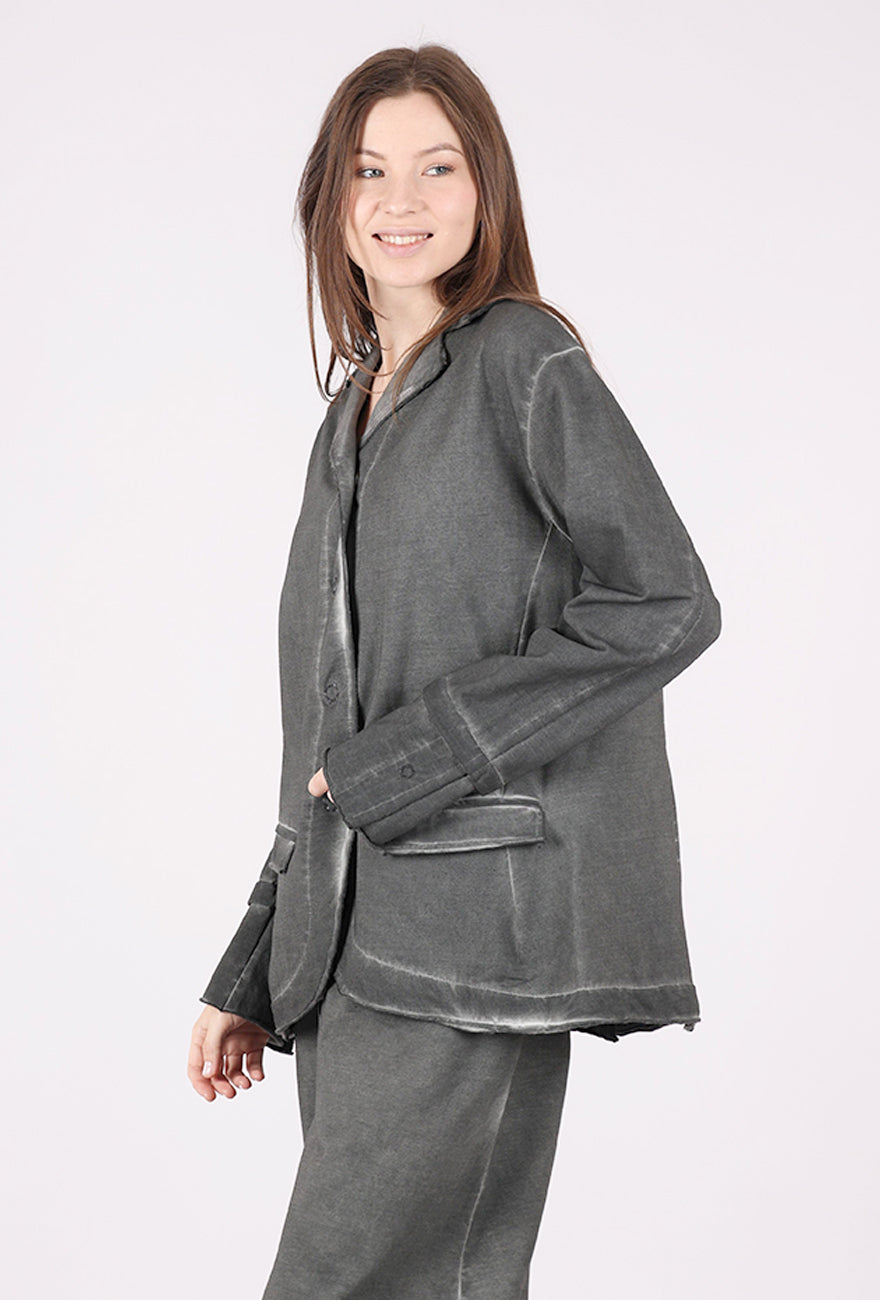 Zilberman French Terry Boyfriend Jacket, Anthracite 