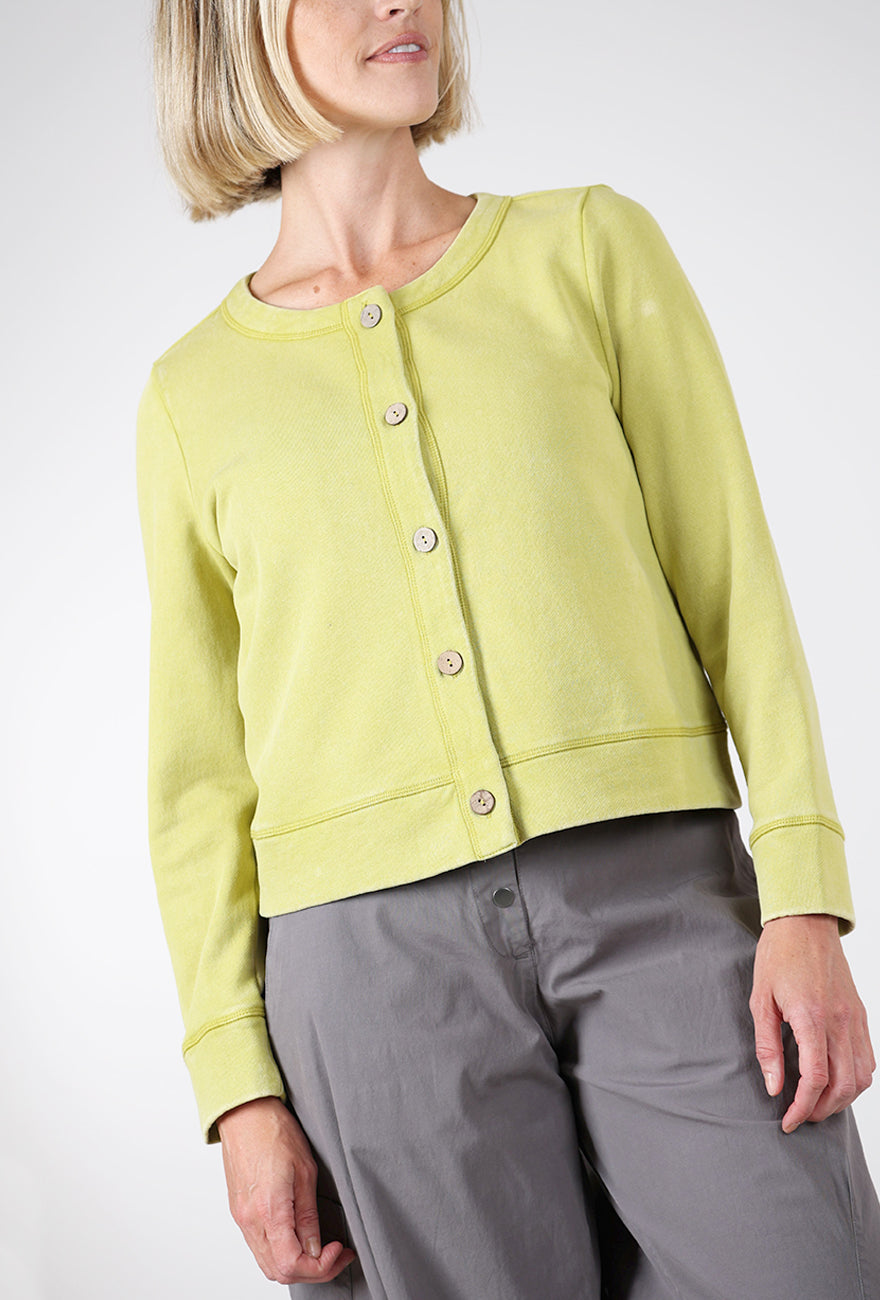 Colorwash Terry Crop Cardie, CItron