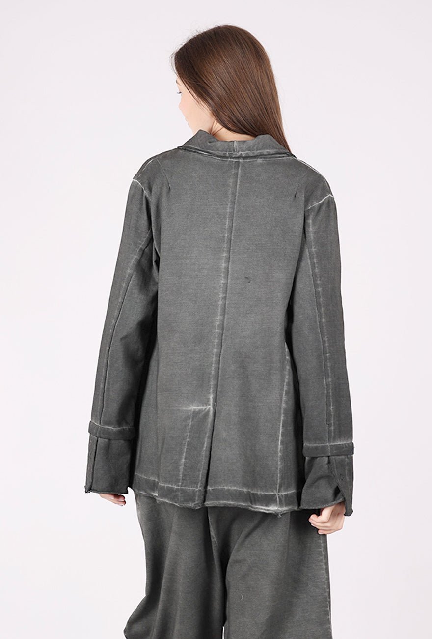 Zilberman French Terry Boyfriend Jacket, Anthracite 