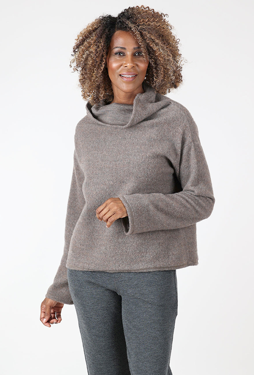 By Basics Reversible Brushed Wool Pullover, Earth Melange 