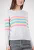 Pure Amici Rainbow Stripe Cashmere Sweater, Tin/Multi 