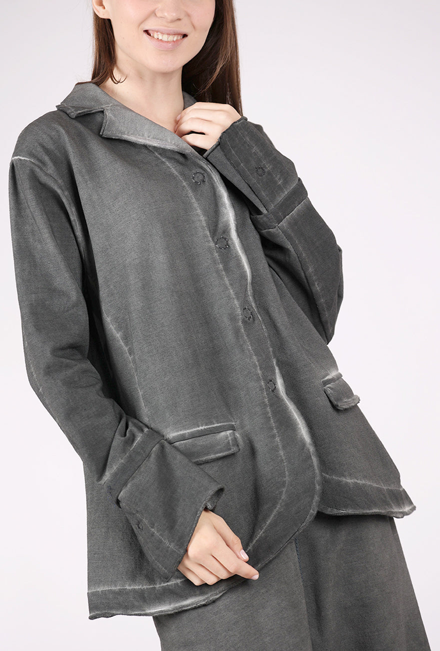 Zilberman French Terry Boyfriend Jacket, Anthracite 
