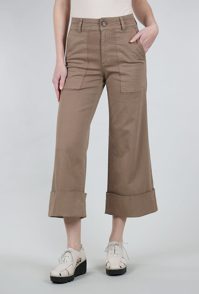 Pistola Maya Cuffed Hem Wide Leg Pant, Biscuit 