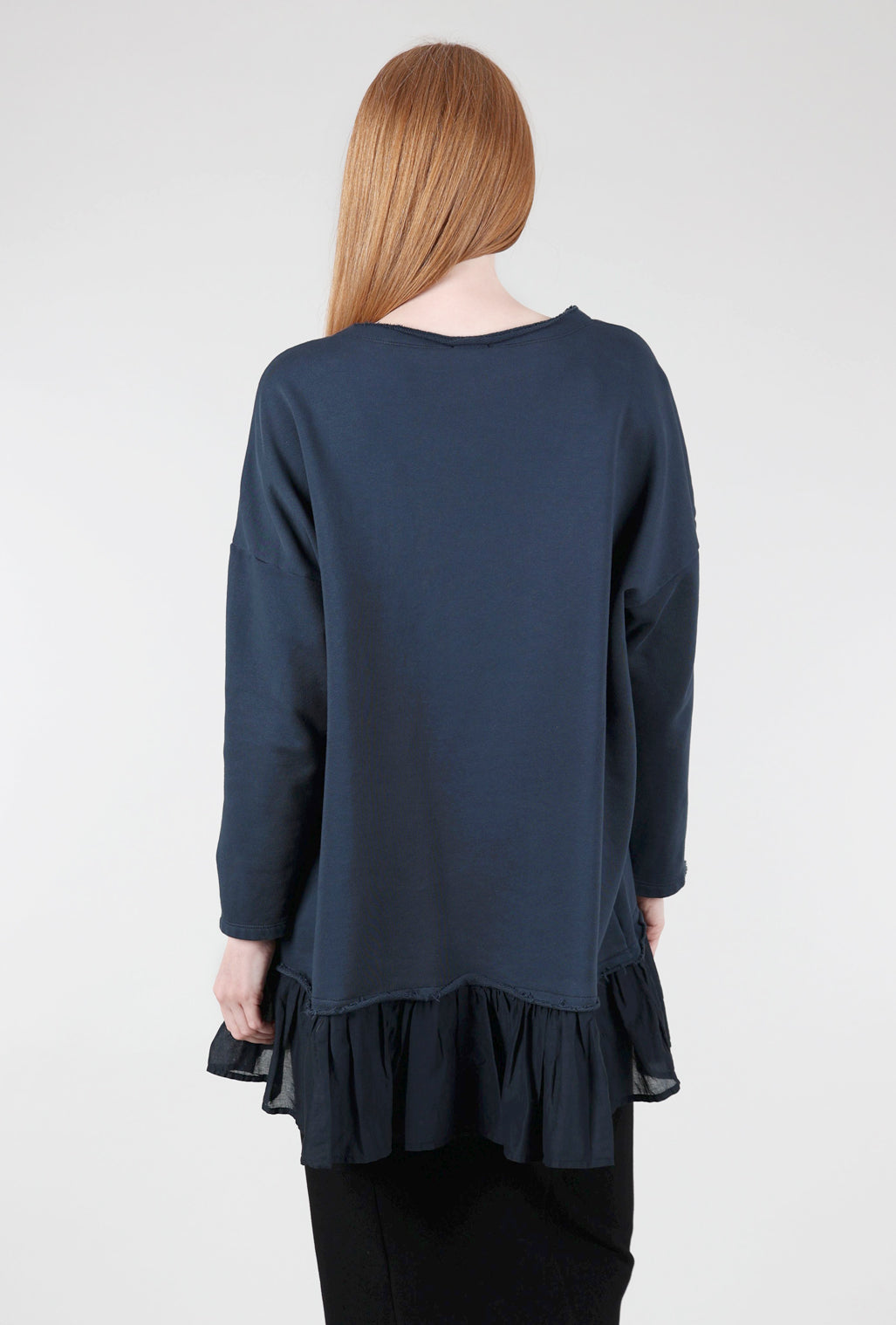 Grizas Ruffle Trim Sweatshirt, Sapphire Blue 