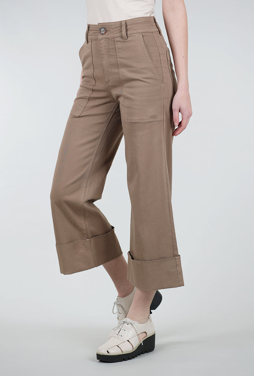 Pistola Maya Cuffed Hem Wide Leg Pant, Biscuit 