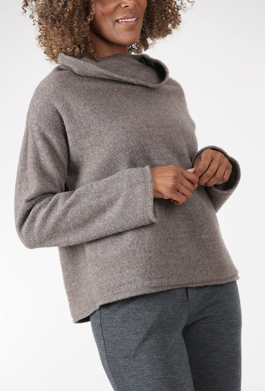 By Basics Reversible Brushed Wool Pullover, Earth Melange 