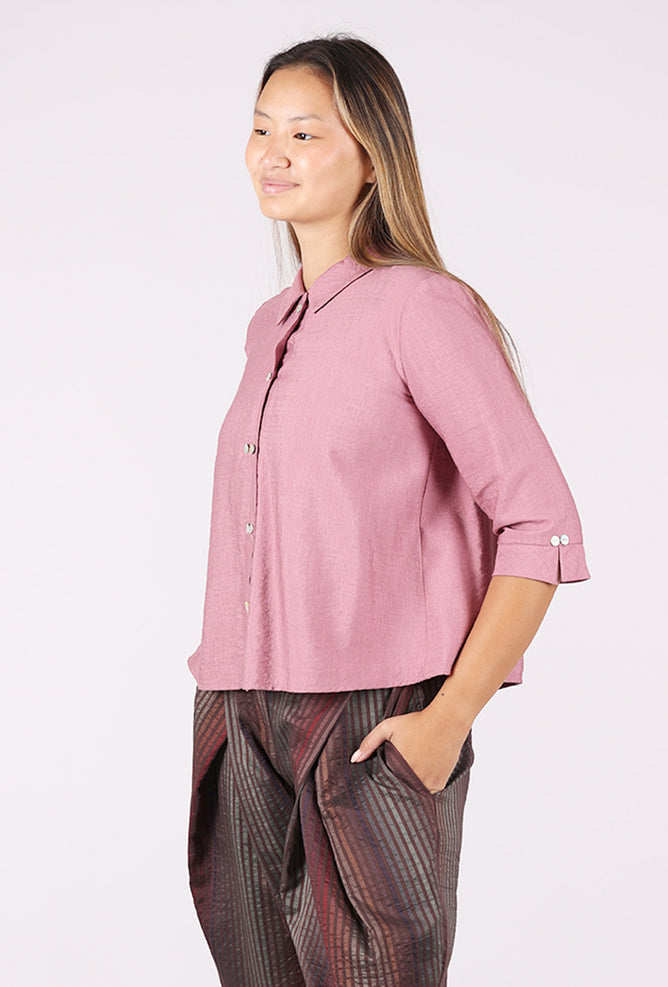 Niche Rayon Twinbutton Top, Desert Rose 