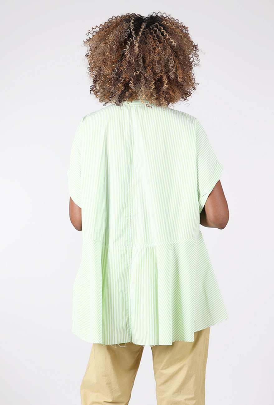 Paper Temples Striped Pep Top, Green 