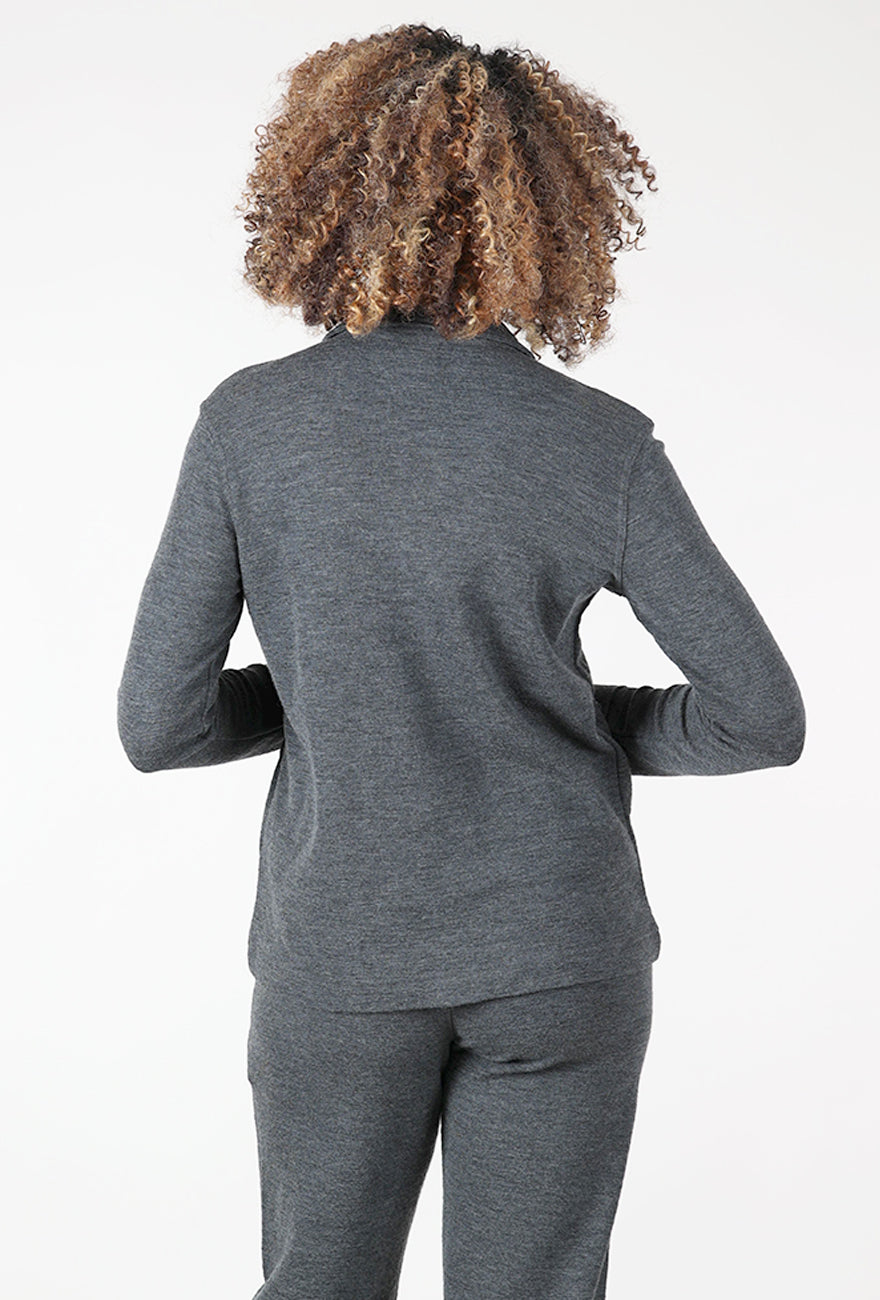 By Basics Merino Collared Blazer, Anthracite 