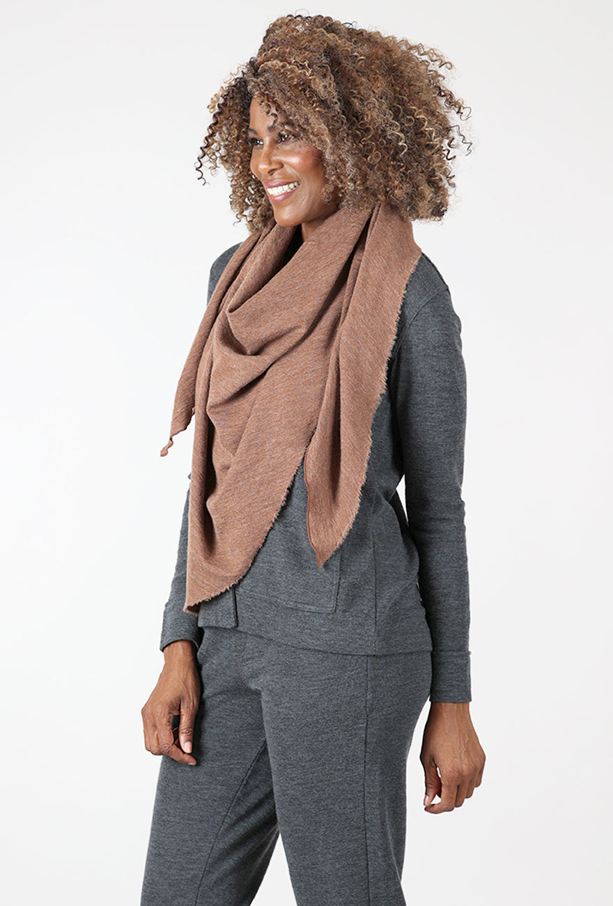 By Basics Curled Edge Wool Shawl, Camel 