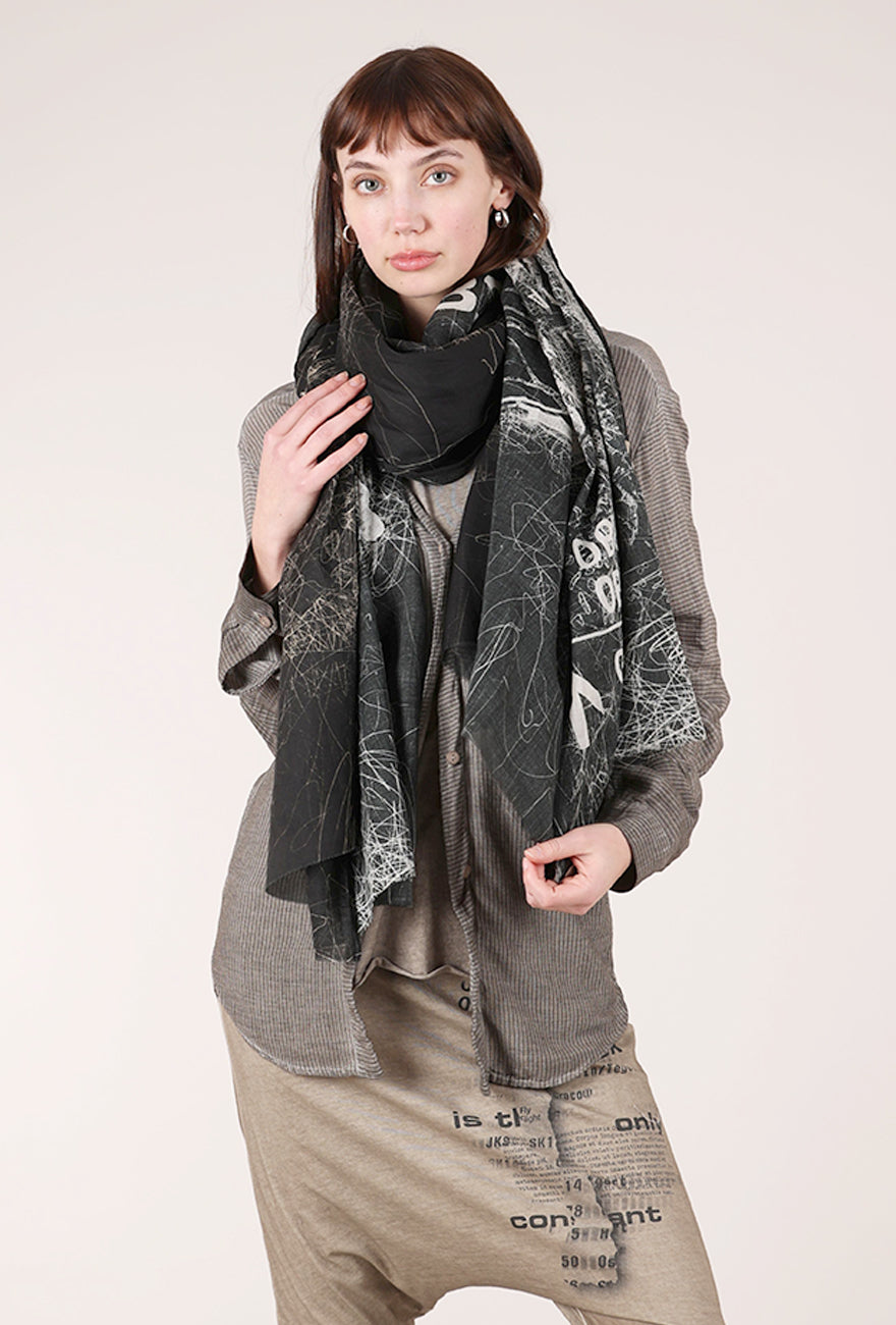 Studio B3 Avisto Scarf, Black Print 